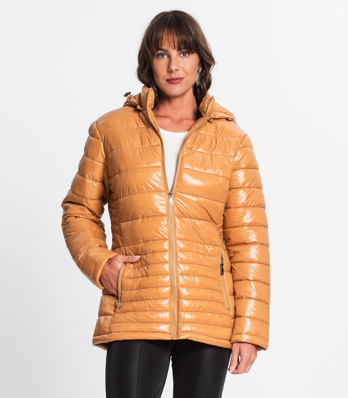 Jaqueta Feminina Com Capuz Endless Marrom M