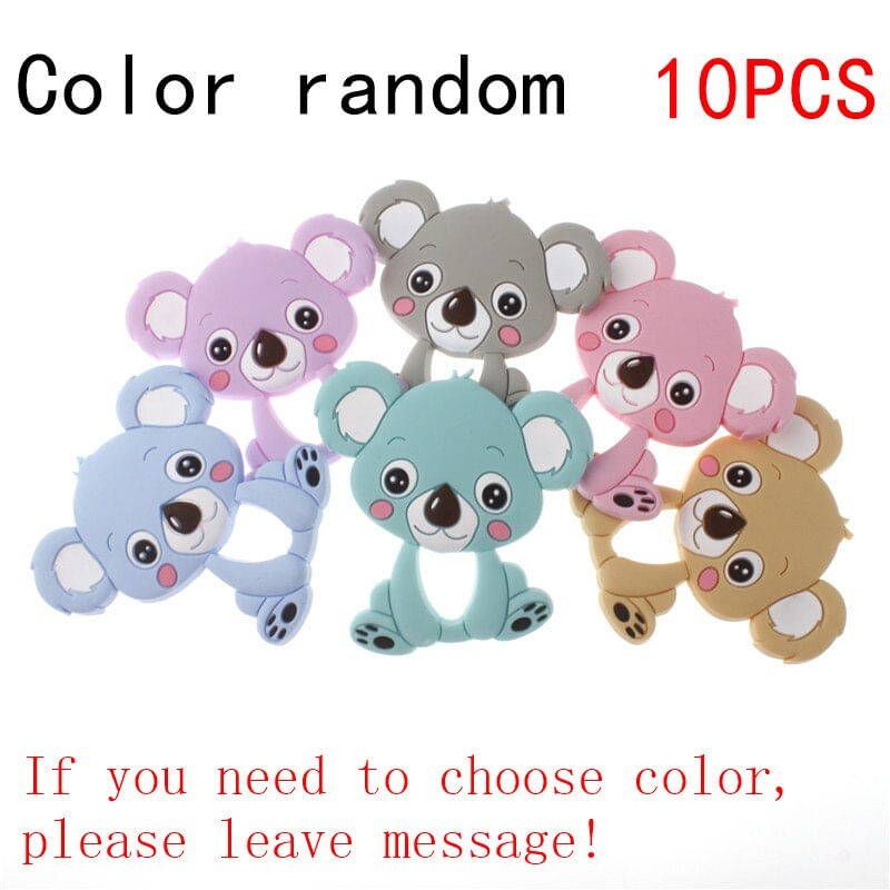 Bpa Free 10 Peças Bonito Silicone Dinossauro Baby Teether Char