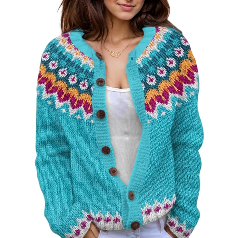 Suéter De Malha Feminino Akivide Com Estampa Floral De Outono