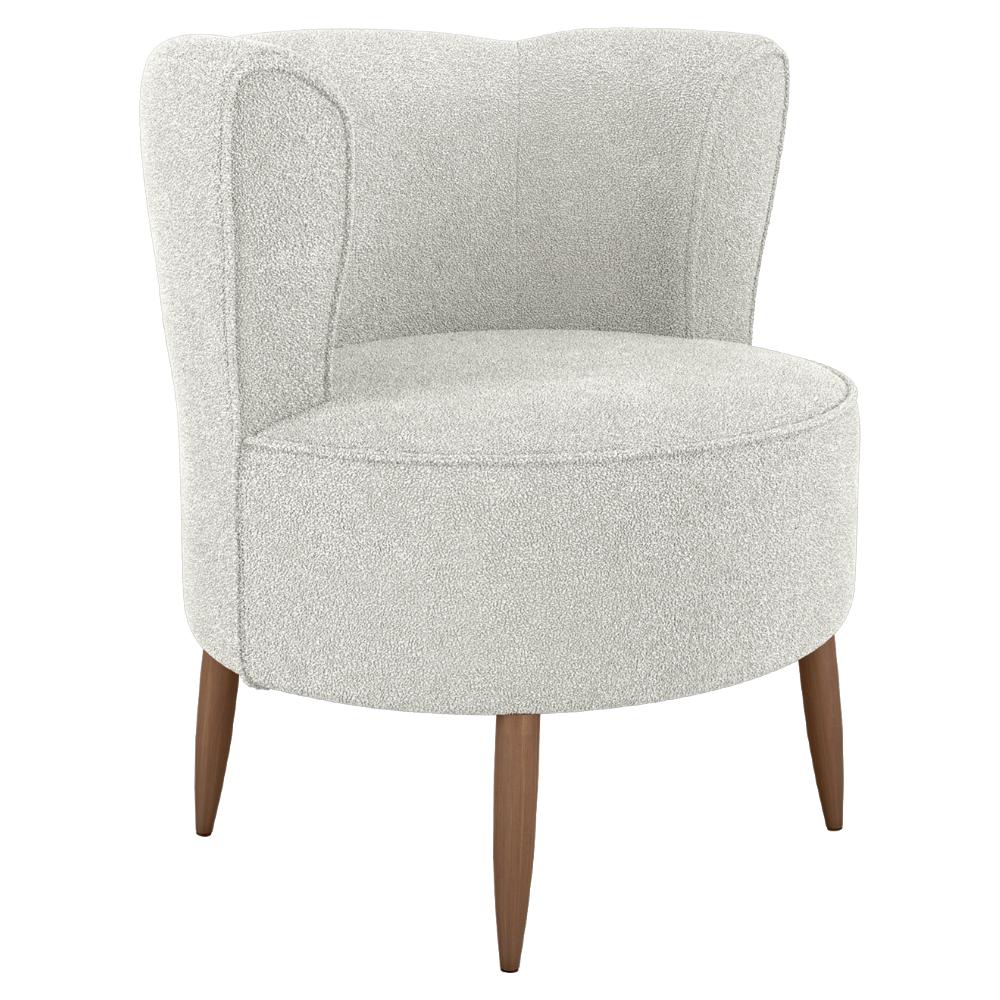 Poltrona Decorativa Pes Palito Savana Boucle Natural Milani Store