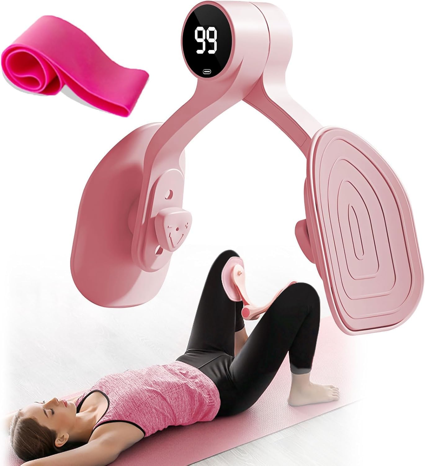 Thigh Master Qiutong 2025 Atualizado Com Display Led Rosa