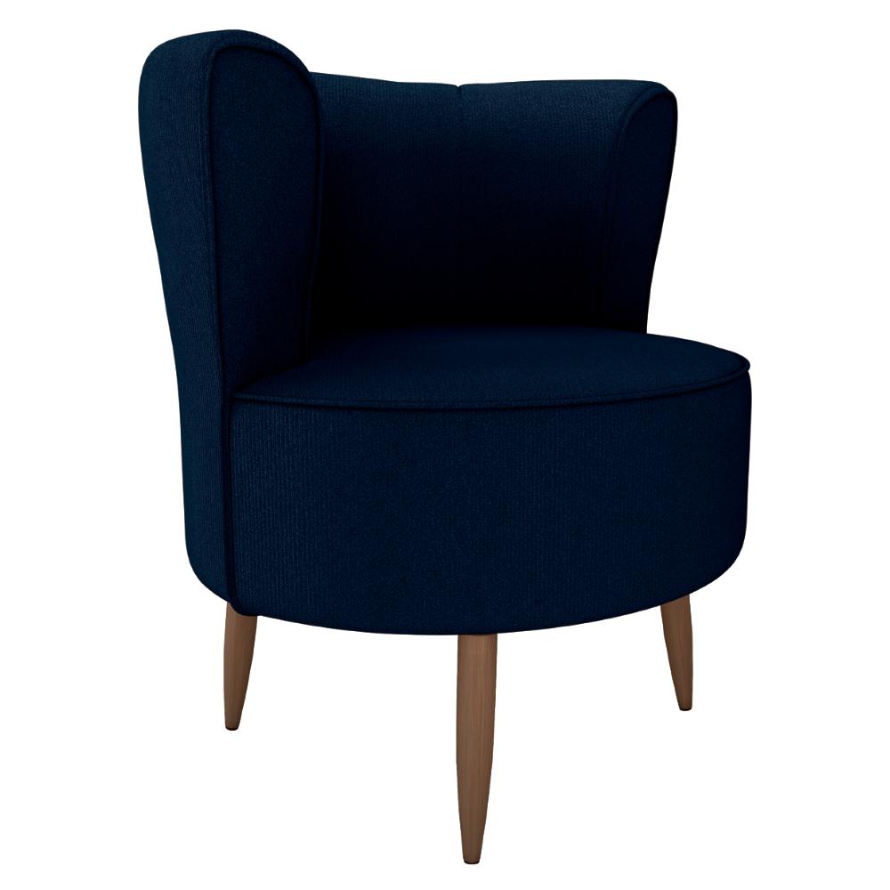 Poltrona Decorativa Pes Palito Savana Veludo Light Azul Milani Store