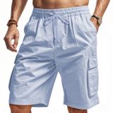 Calças Cargo Medapo 2025, Casuais De Verão, Com Cordão, Masculinas, Azuis, S