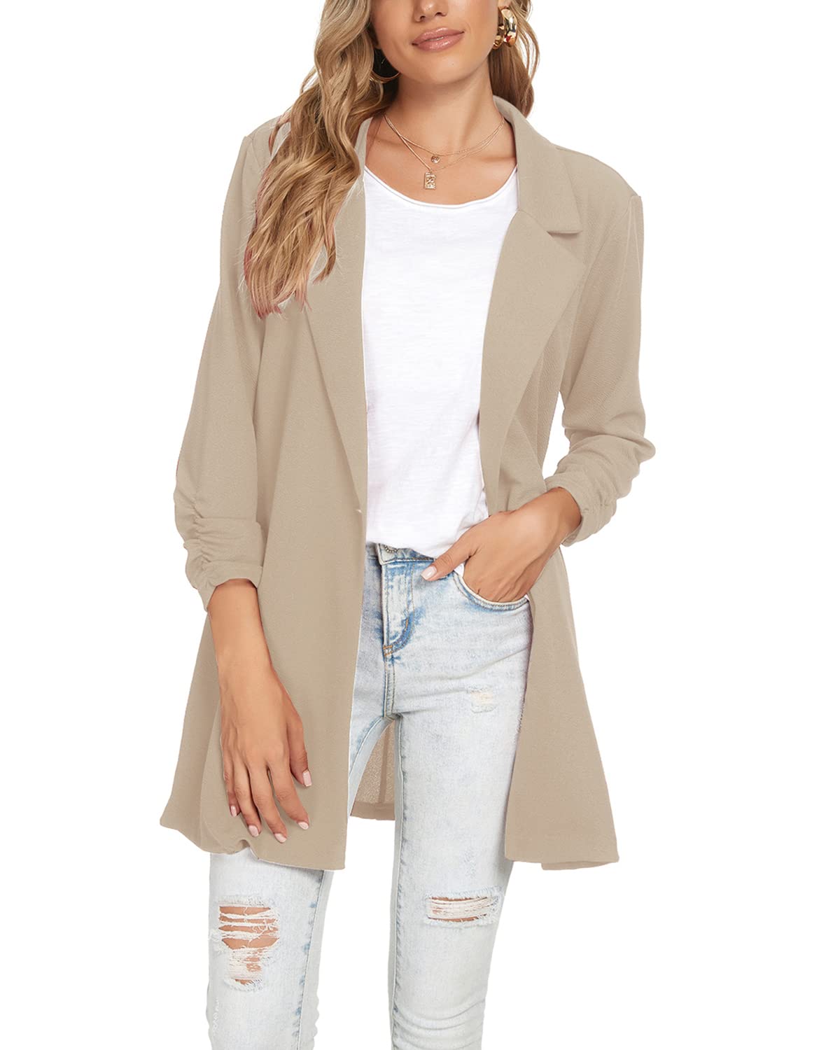 Blazer Feminino Unifizz, Manga 3/4, Botão Frontal, Leve