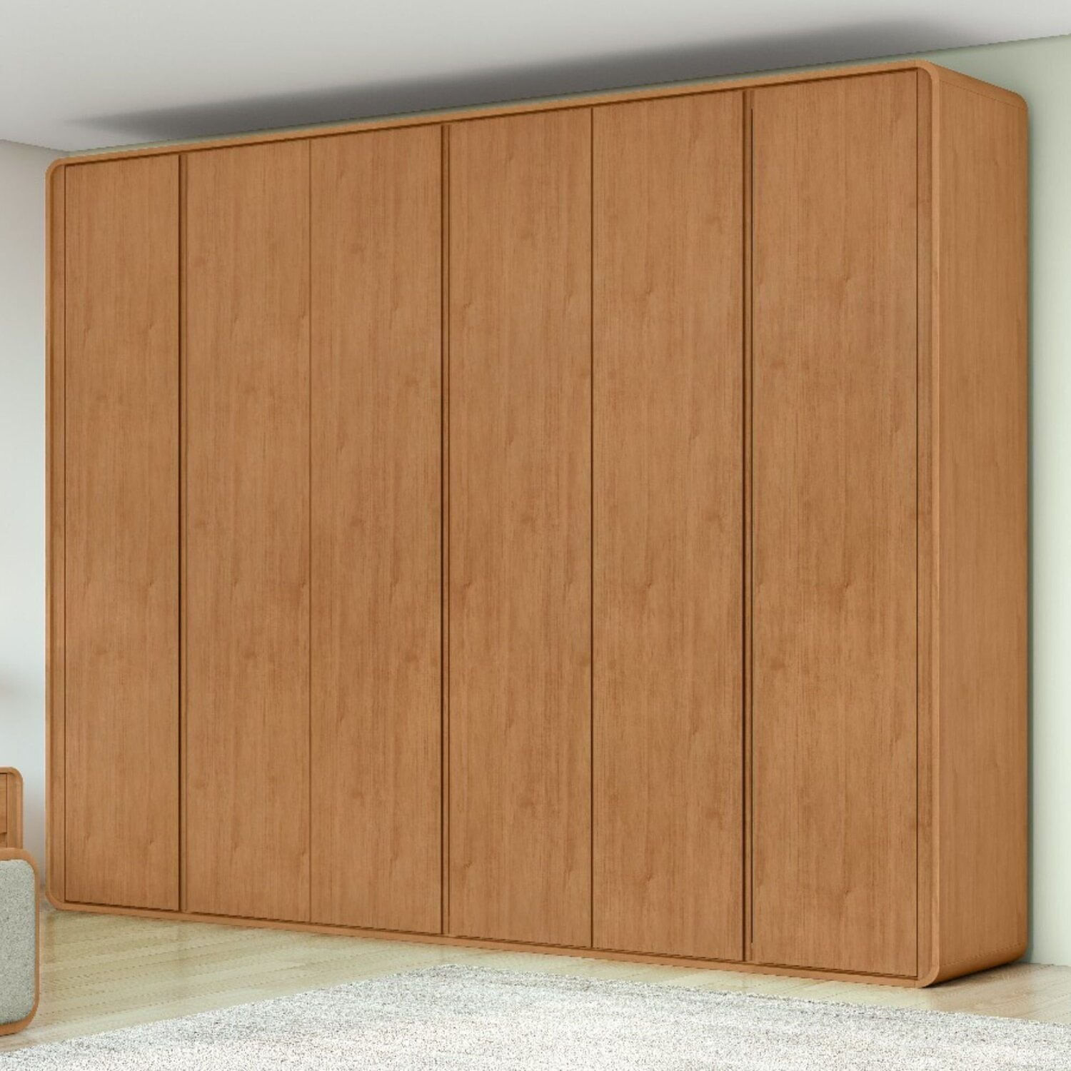 Guarda-roupa Casal 6 Portas 100% Mdf Loop Amêndoa Clean