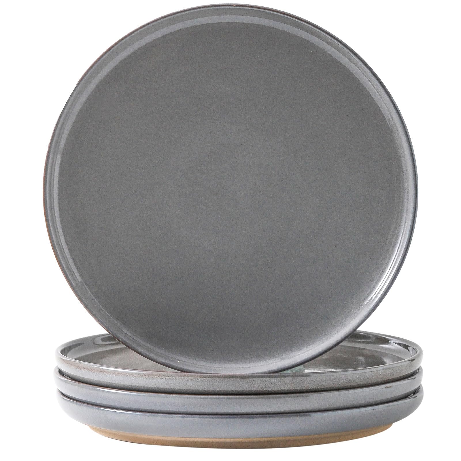 Conjunto De Pratos De Jantar Tikooere Ceramic 10 Polegadas Cinza (conjunto De 4)