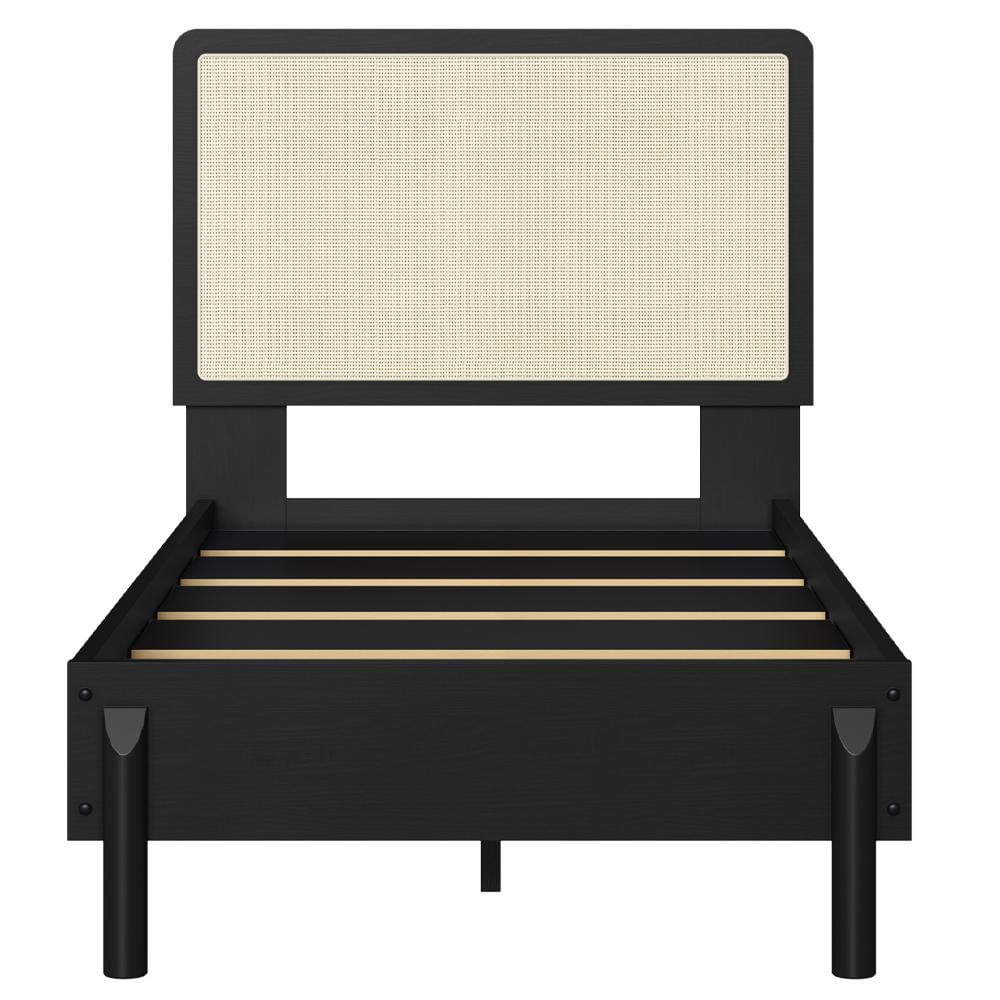 Cama Solteiro Palhinha Oslo 27058 Pes Madeira 102 Cm Nero Artesano