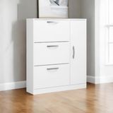 Sapateira Com 03 Gavetas E 01 Porta Manu Branca