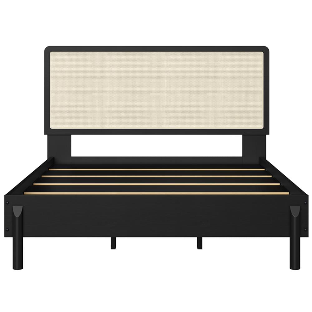 Cama Casal Palhinha Oslo 27055 Pes Madeira 152 Cm Nero Artesano