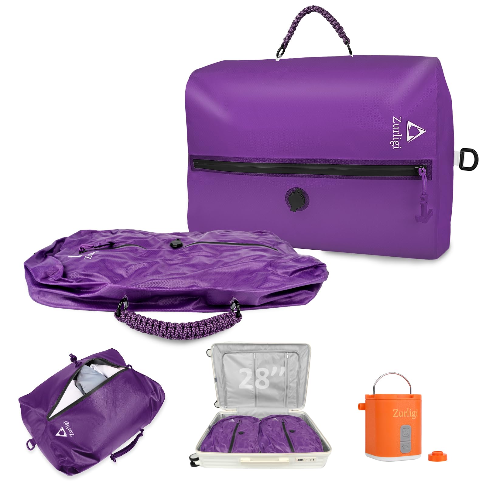 Sacos De Compressão A Vácuo Zurligi Waterproof Reutilizáveis 2pc