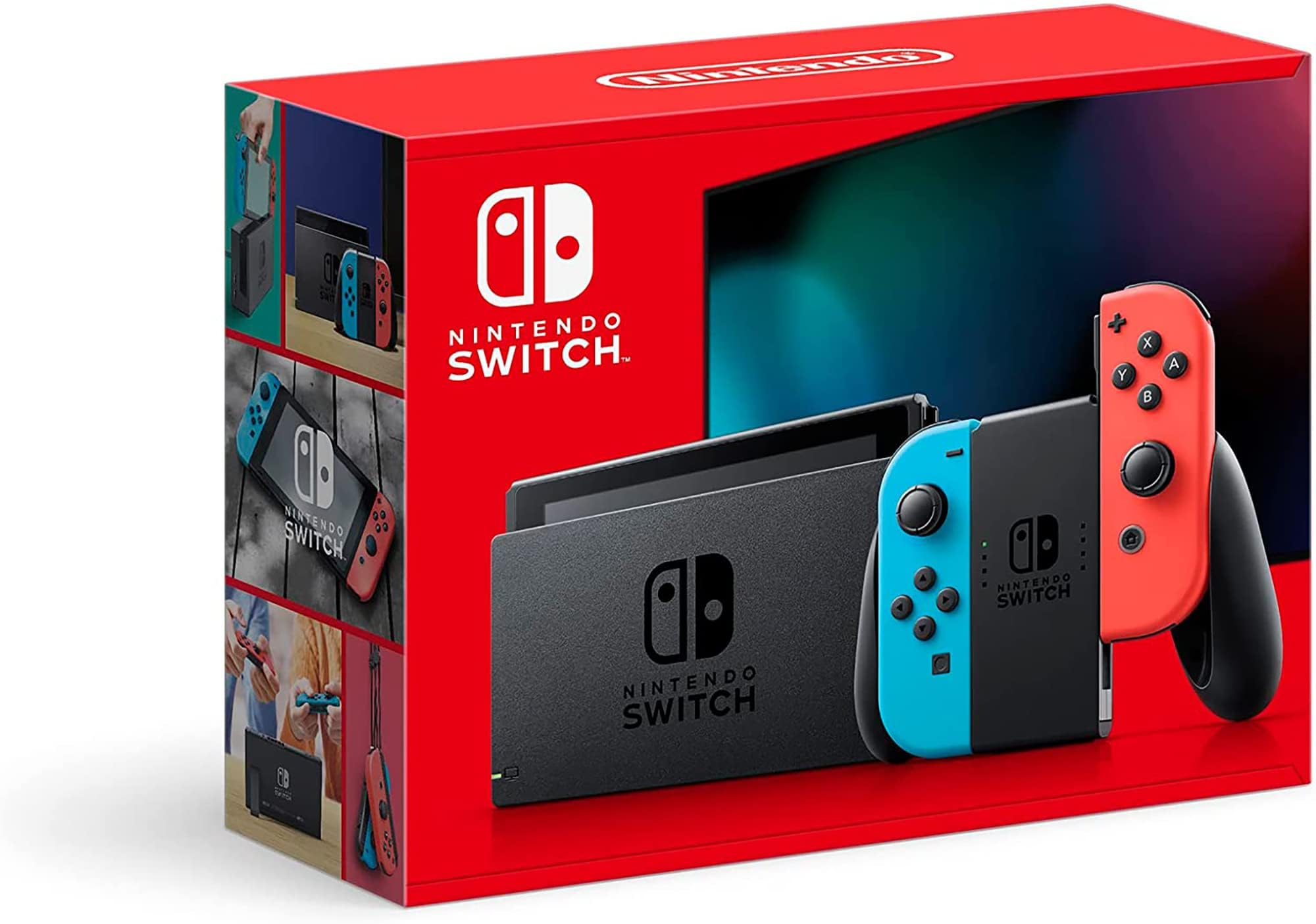 Nintendo Switch Nintendo Com Lcd Joy‑con De 6,2 Polegadas Em Azul Neon E Vermelho Neon