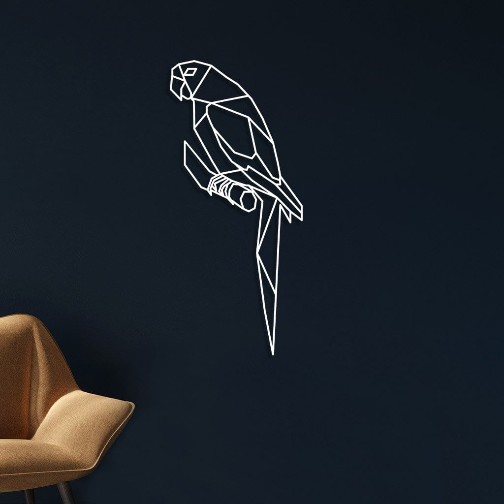 Escultura de Parede em MDF Pássaro Geométrico