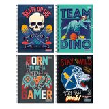 Caderno Espiral Universitário Tilibra Com 80 Folhas Pautadas Show Masculino Aula Anotações Escolar