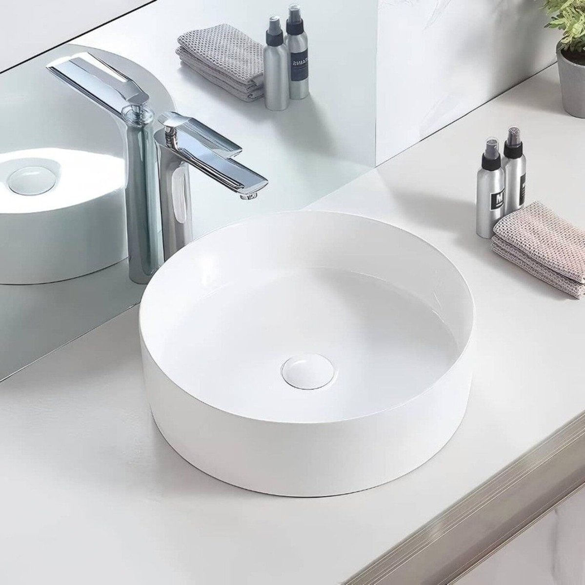 Cuba Apoio Redonda 36x12,5cm Amalfi Luxo Mondialle Branco