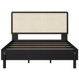 Cama Casal Palhinha Oslo 27055 Pes Madeira 152 Cm Artesano Nero