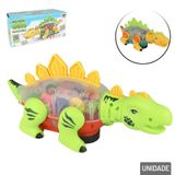 Dino Bate E Volta Com Movimento Luz Som Color - Tudo Em Caixa