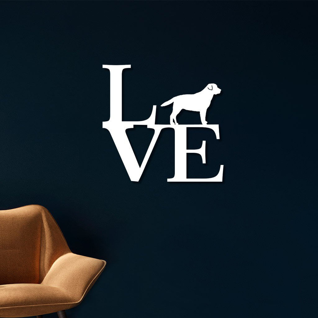 Escultura de Parede em MDF Love Labrador
