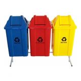 Conjunto Para Coleta Seletiva Com 3 Cestos De 60l