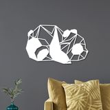 Escultura de Parede em MDF Panda Geométrico Deitado