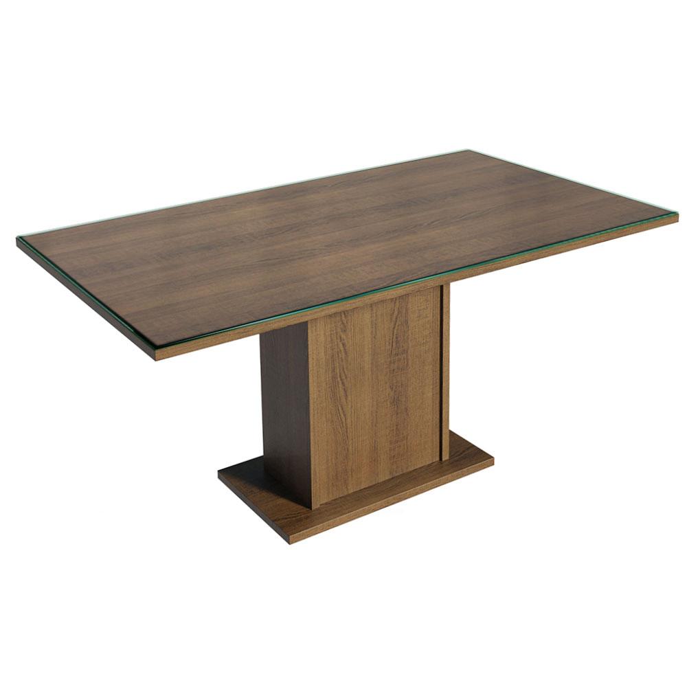 Mesa De Jantar Retangular Tampo De Vidro Rustic 5275 Madesa