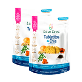 Kit 2x: Biscoito Tabletito Chia Sem Glúten Leve Crock 120g