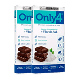 Kit 2x: Chocolate 70% Cacau Flor De Sal S/ Lactose Only4 70g
