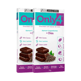 Kit 2x: Chocolate 70% Cacau Chia S/ Lactose Vegano Only4 70g