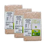 Kit 3X: Arroz Agulhinha Longo Branco Vácuo Origem Orgânica 1Kg