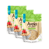 Kit 3x: Aveia Em Flocos Médios Sem Glúten Leve Crock 200g