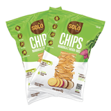 Kit 2x: Chips De Batata Doce/mandioca Assado Solo Snacks 42g