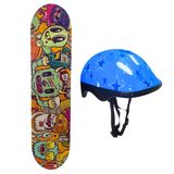 Skate Infantil Radical Monstro + Capacete Proteção Estrela