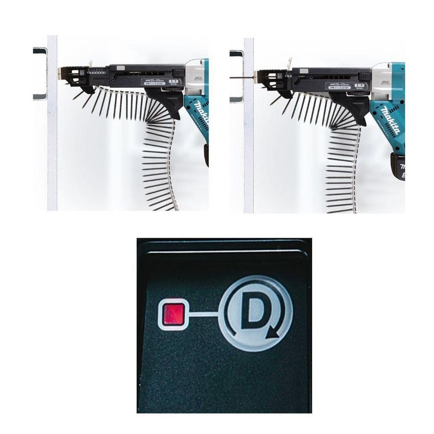 Parafusadeira Auto Alimentacao Sem Fio 18v Com 2 Baterias Carregador Maleta 5 Bit Dfr551rtj Makita - imagem 3