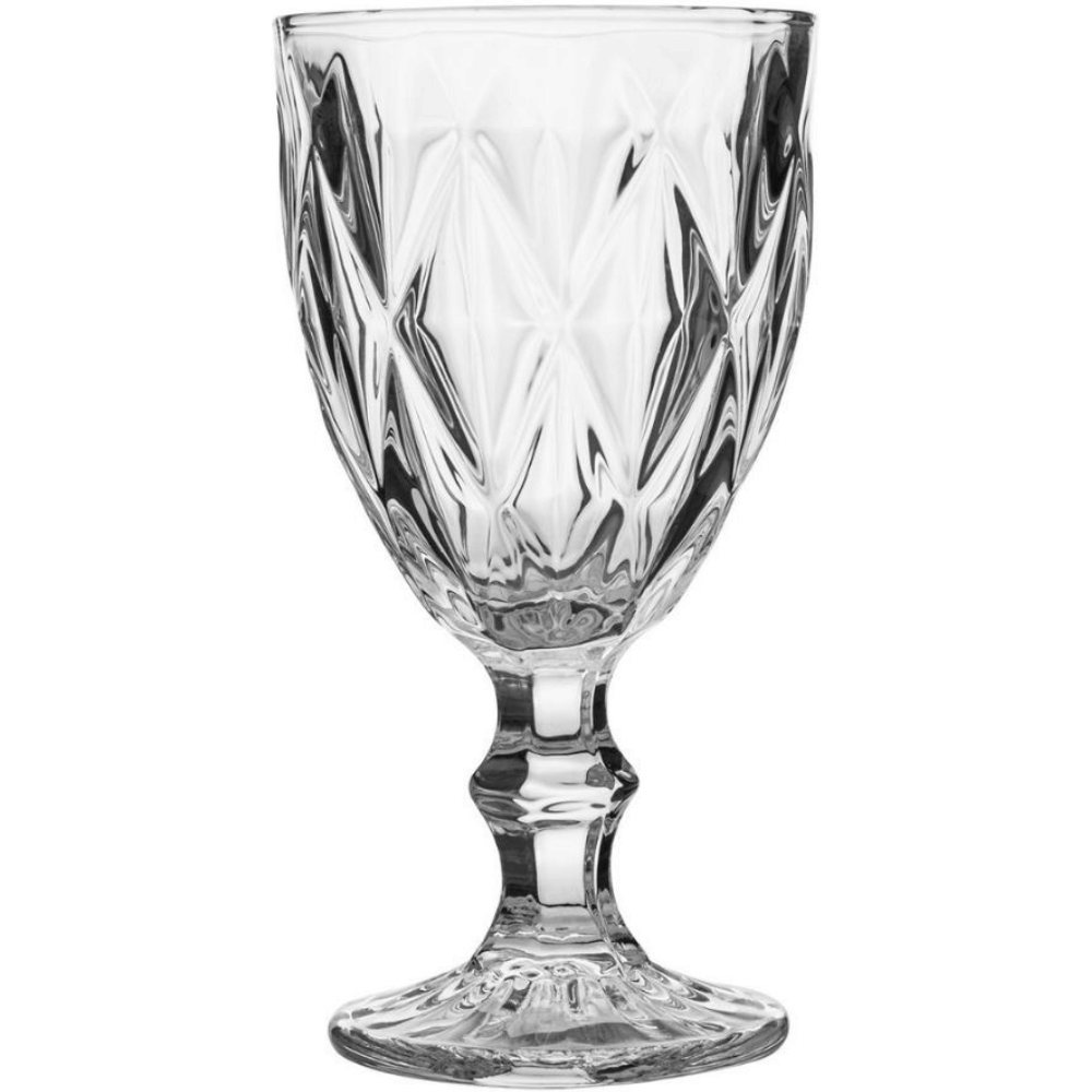 Taça De Vidro Diamond Transparente 340ml Viva Flor