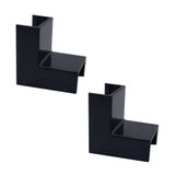 Kit 2 Conexão Curva Cotovelo Interno Preto Canaleta 20x10mm