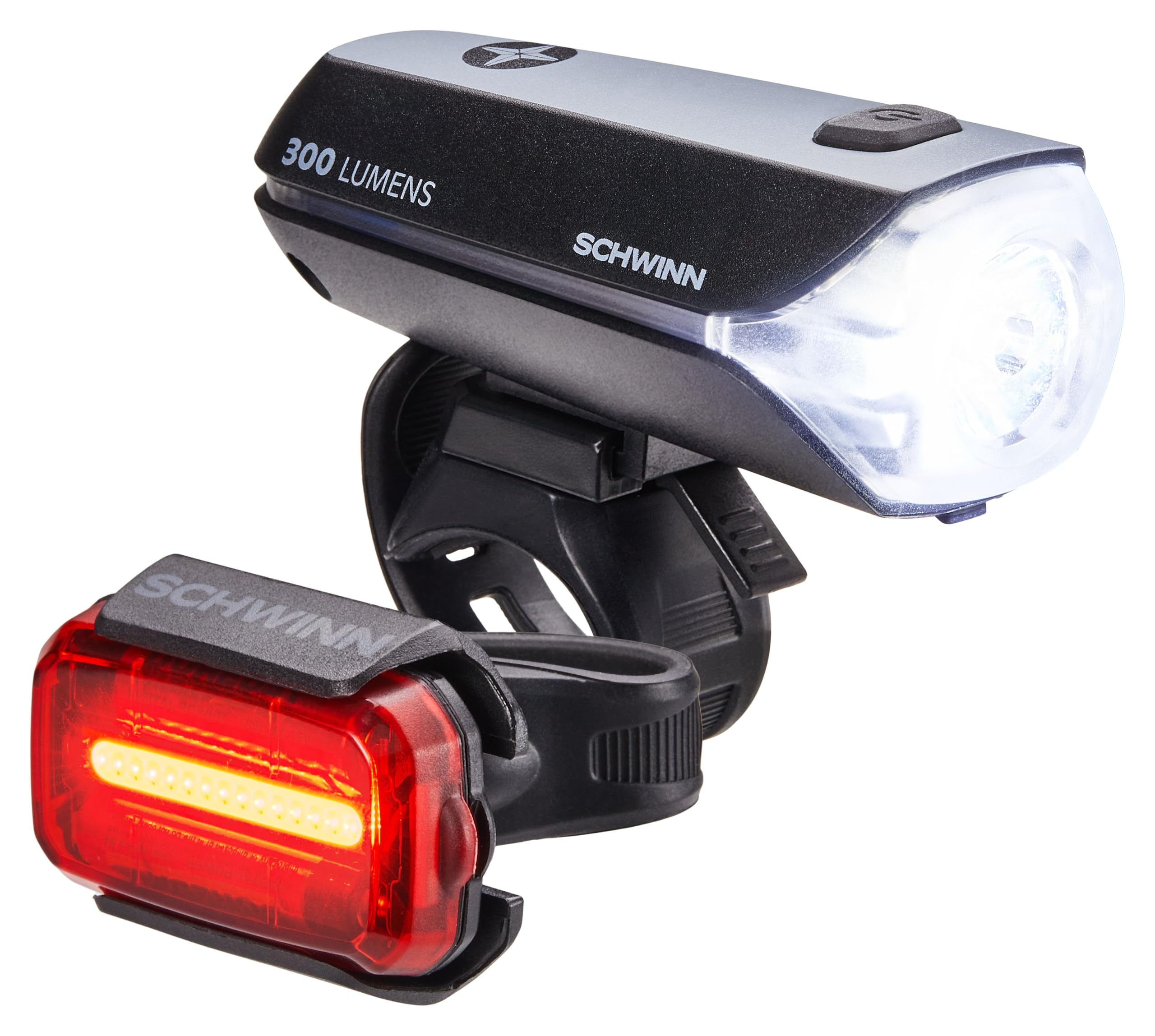 Conjunto De Luzes De Bicicleta Schwinn 300 Lumen Usb Recarregável Led