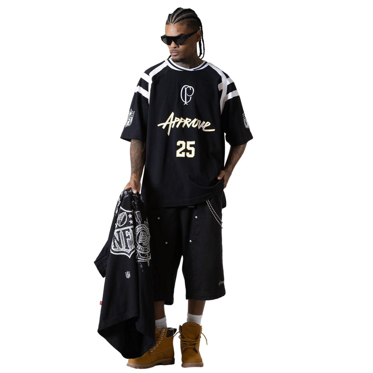 Camiseta Jersey Approve X Trillab Nfl Corinthians Oversized
