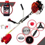 Roçadeira Kawashima Kw52-l À Gasolina 52cc 2,5hp 10.000rpm Cortador De Grama 6 Em 1 Com Carretel + Kit 4 Facas + Escova De Aço + Óleo Toyama 2t