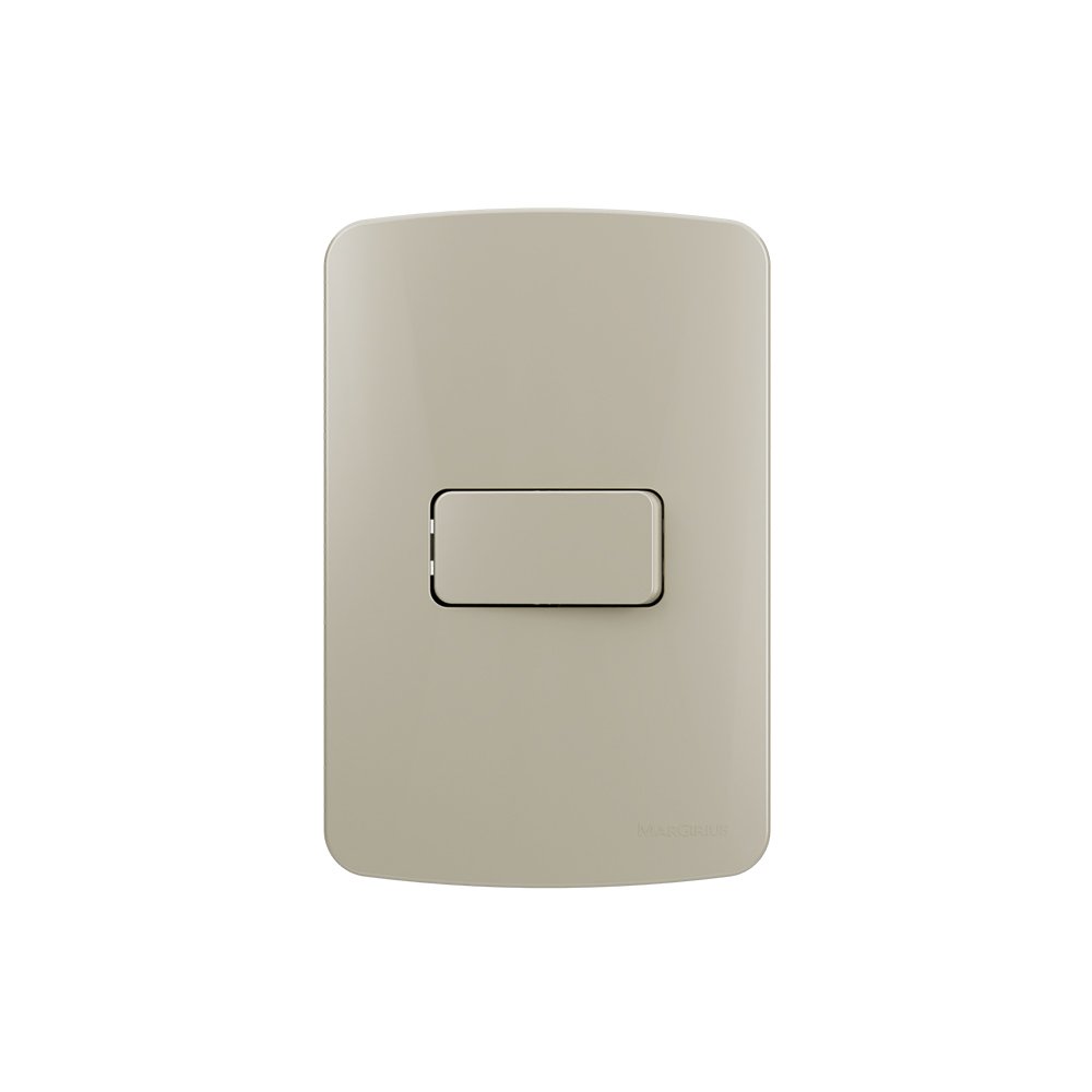 Interruptor Simples Margirius B3 Colors 10a Com Placa 4x2 Pérola
