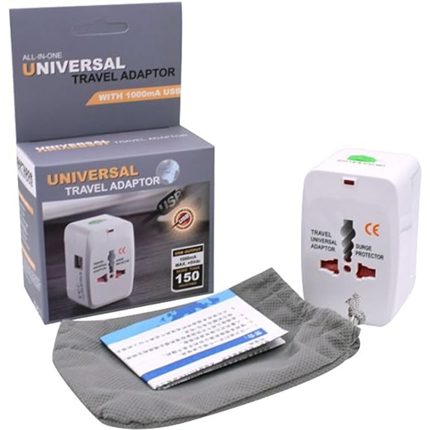 Adaptador Tomada Universal Viagem Internacional Uk Eua Europa Asia C/ 2 Usb Compatível Com Todos Os Países - imagem 3