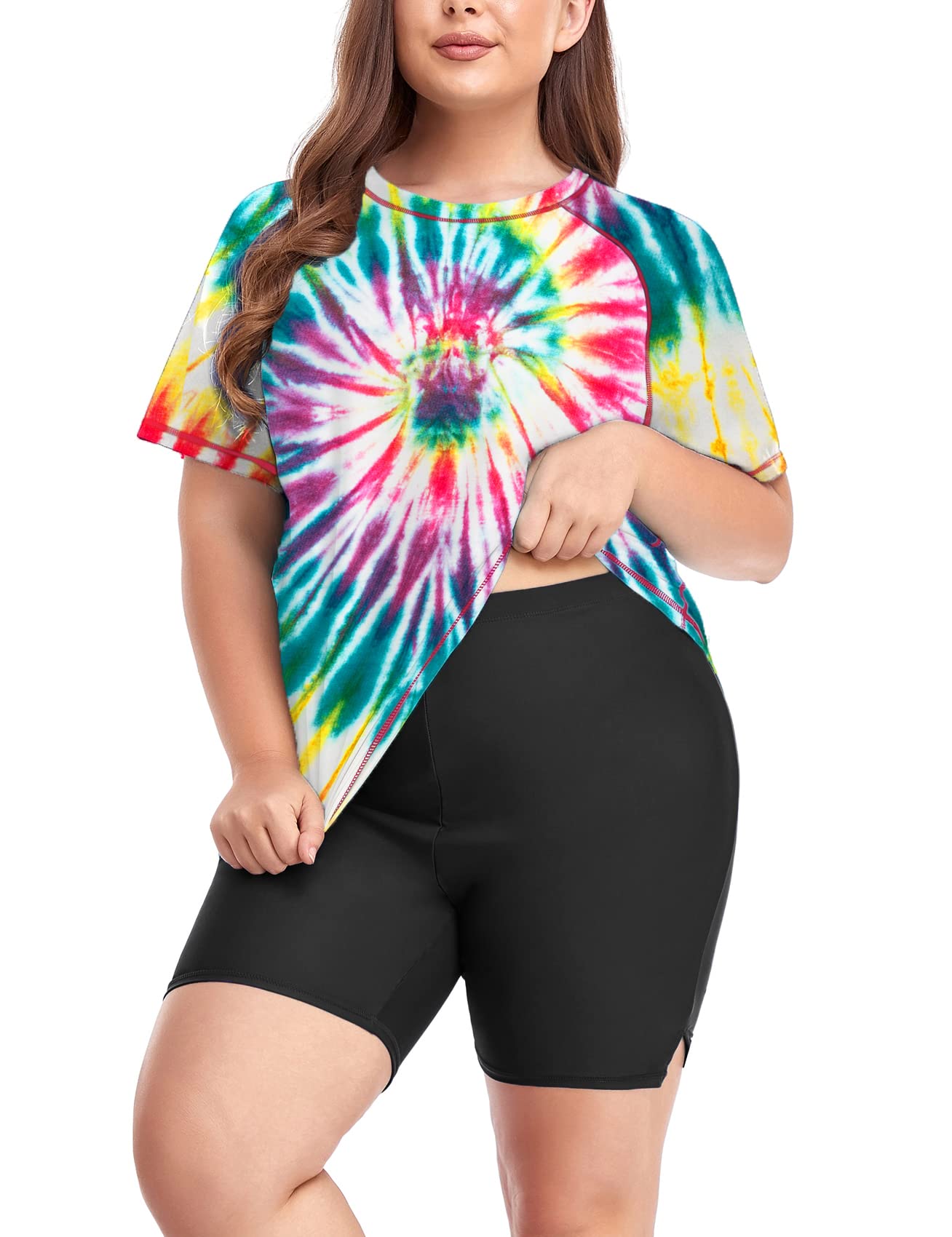 Conjunto De Maiô Rash Guard Inno Plus Size Feminino, Vermelho Floral, 3x