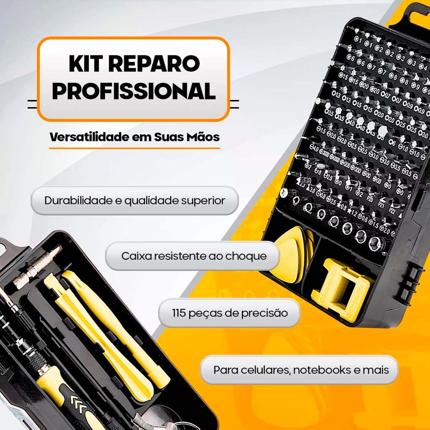 Kit Maleta Chave De Precisão 115 Peças Para Reparo E Manutenção De Eletronicos - Celular, Notebook, Pc Conserto De Ti - imagem 4