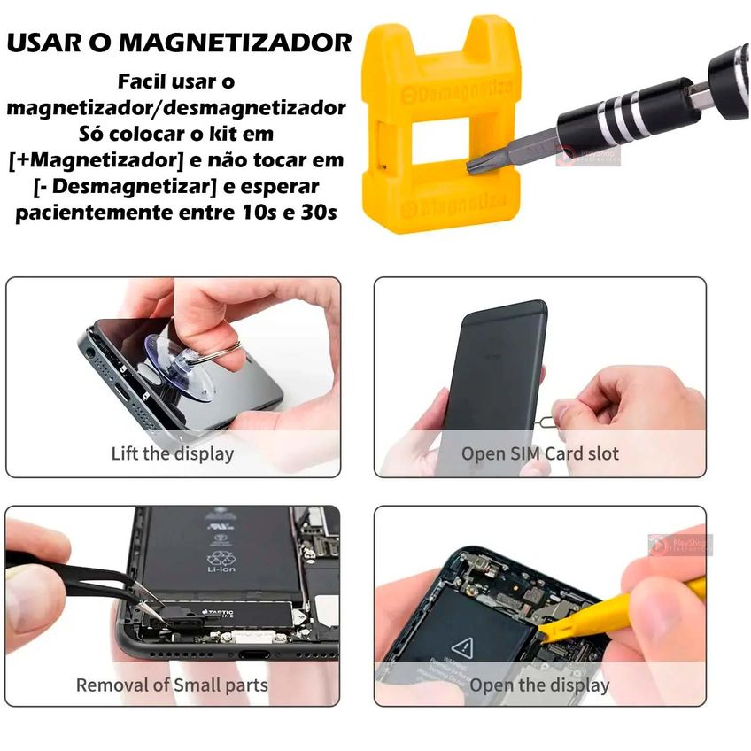 Kit Ferramenta Chave De Precisão Para Eletronicos Celular E Pc - Bits Phillips, Fenda, Torx, Allen, Y - imagem 3