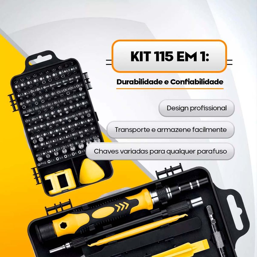 Kit Ferramenta Chave De Precisão Para Eletronicos Celular E Pc - Bits Phillips, Fenda, Torx, Allen, Y - imagem 4