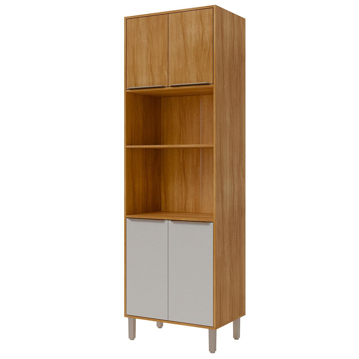 Paneleiro Torre Quente Divina 2 Fornos Com 4 Portas Cinamomo/off White