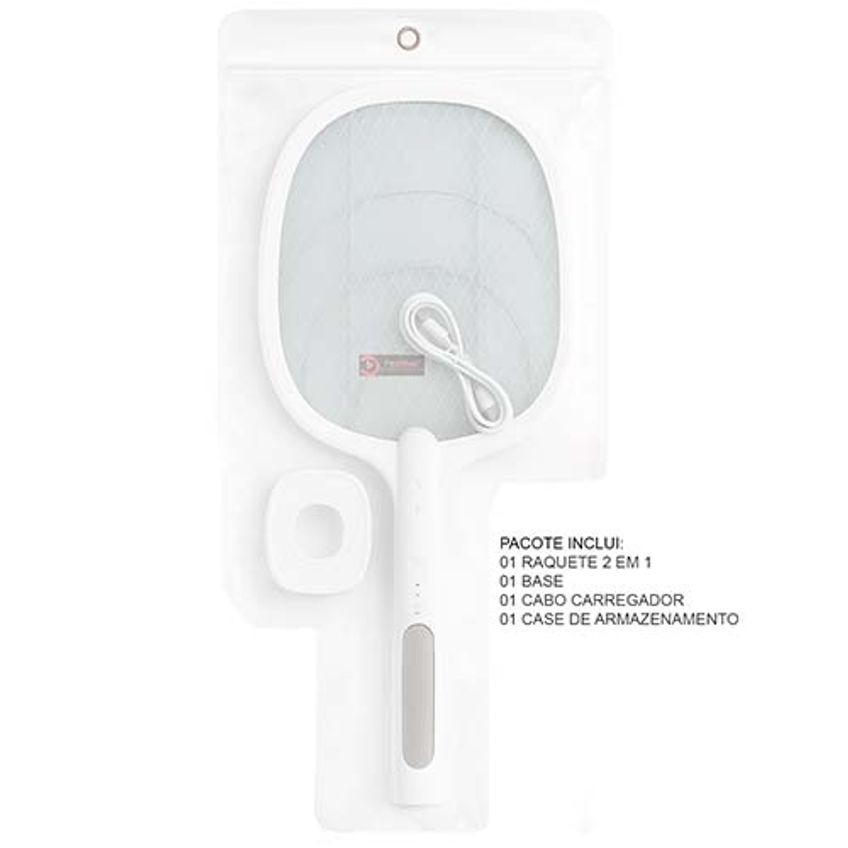 Raquete Elétrica 2 Em 1 Luminária Anti Inseto Mosquito Usb Recarregável Lâmpada Pernilongo Com Luz Uv Mosca - imagem 4