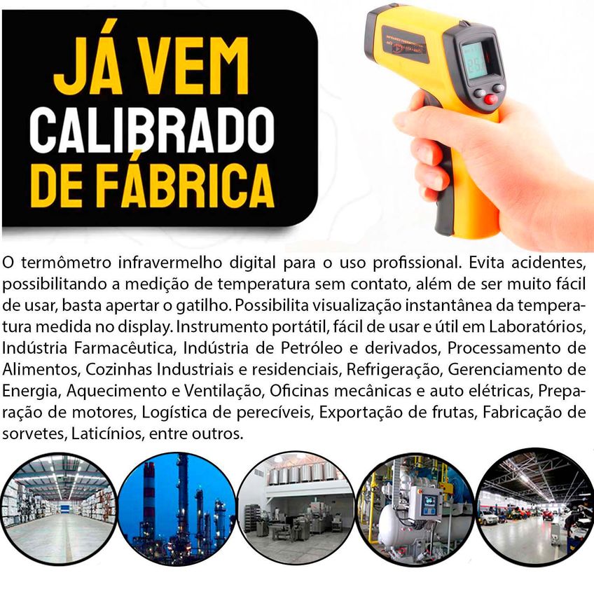 Termômetro Digital Industrial Multiuso E Culinário Infravermelho Laser Para Comida Fritura Assados -50°c A 400°c - imagem 2