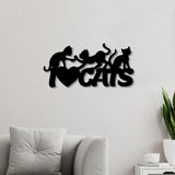 Escultura de Parede em MDF I Love Cats