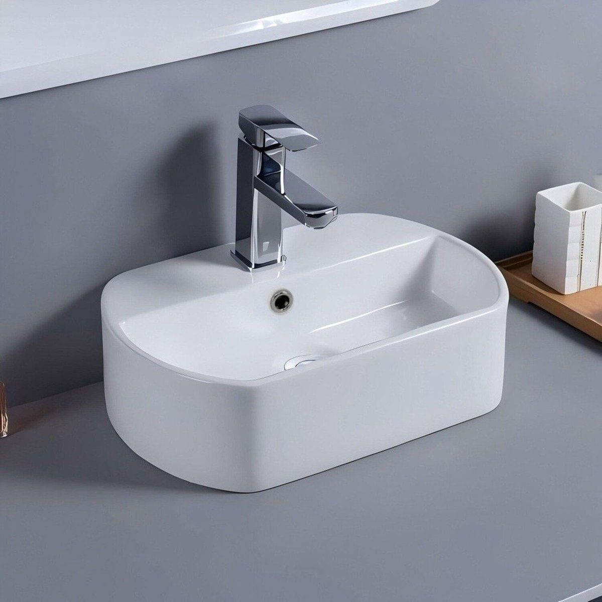 Cuba De Apoio 44x30x13cm Salerno Luxo Mondialle Branco