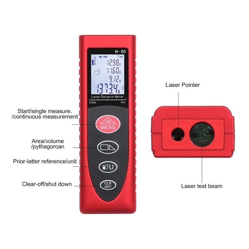 Trena Digital A Laser Medição A Distância Alcance 80 Mts Profissional Portátil De Bolso A prova dagua - imagem 4