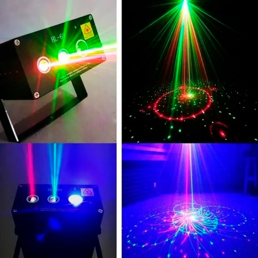 Projetor Laser Rgb 250mw Canhão Holográfico Desenho Led Azul Verde Vermelho Dj Balada Festa Show Evento C/ Sensor De Som - imagem 4